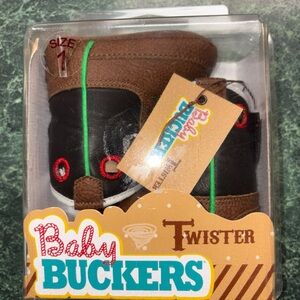 Twister Brown & Black Baby Boots - Size 1